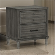 Ceila 27 Inch Classic 2 Drawer Nightstand- Round Tapered Legs- Gray Finish