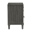 Ceila 27 Inch Classic 2 Drawer Nightstand- Round Tapered Legs- Gray Finish