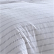 2 Piece Twin Size Comforter and Sham Set- Black Pinstripe Pattern- White