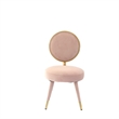 Cid 21 Inch Modern Glam Accent Chair- Round Backrest- Set of 2- Pink Velvet