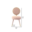 Cid 21 Inch Modern Glam Accent Chair- Round Backrest- Set of 2- Pink Velvet