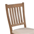 Tess 24 Inch Set of 2 Dining Side Chair- Slatted Back- Beige Cushion- Brown