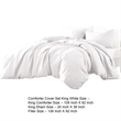 Edge 4 Piece King Size Duvet Comforter Set- Washed Linen- Clean White