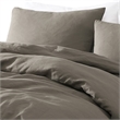 Edge 4 Piece Queen Size Duvet Comforter Set- Washed Linen- Charcoal Gray