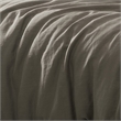 Edge 4 Piece Queen Size Duvet Comforter Set- Washed Linen- Charcoal Gray