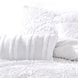 Kile Modern 6 Piece Queen Size Duvet Comforter Set- White Medallion Pattern