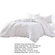 Kile Modern 6 Piece Queen Size Duvet Comforter Set- White Medallion Pattern