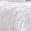 Kile Modern 6 Piece Queen Size Duvet Comforter Set- White Medallion Pattern