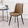 Eli 20 Inch Parson Style Dining Chair- Vegan Leather- Set of 2- Tan Brown