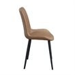 Eli 20 Inch Parson Style Dining Chair- Vegan Leather- Set of 2- Tan Brown
