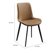 Eli 20 Inch Parson Style Dining Chair- Vegan Leather- Set of 2- Tan Brown