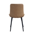 Eli 20 Inch Parson Style Dining Chair- Vegan Leather- Set of 2- Tan Brown