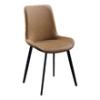 Eli 20 Inch Parson Style Dining Chair- Vegan Leather- Set of 2- Tan Brown