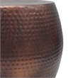 20 Inch Classic Iron Low Accent Table- Round Top- Drum Shape- Brown