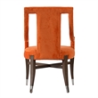 24 Inch Accent Chair- Modern Style Velvet- Open- Sloped Arms- Orange- Black