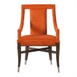 24 Inch Accent Chair- Modern Style Velvet- Open- Sloped Arms- Orange- Black