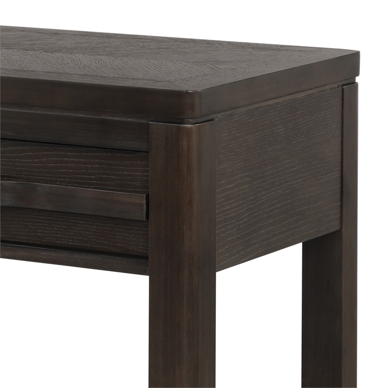 Joni 48 Inch Side Console Table- Acacia Wood- 2 Drawer- 1 Shelf- Espresso