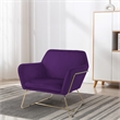 Zoey 30 Inch Modern Accent Chair with Gold Metal Frame and Purple Velvet