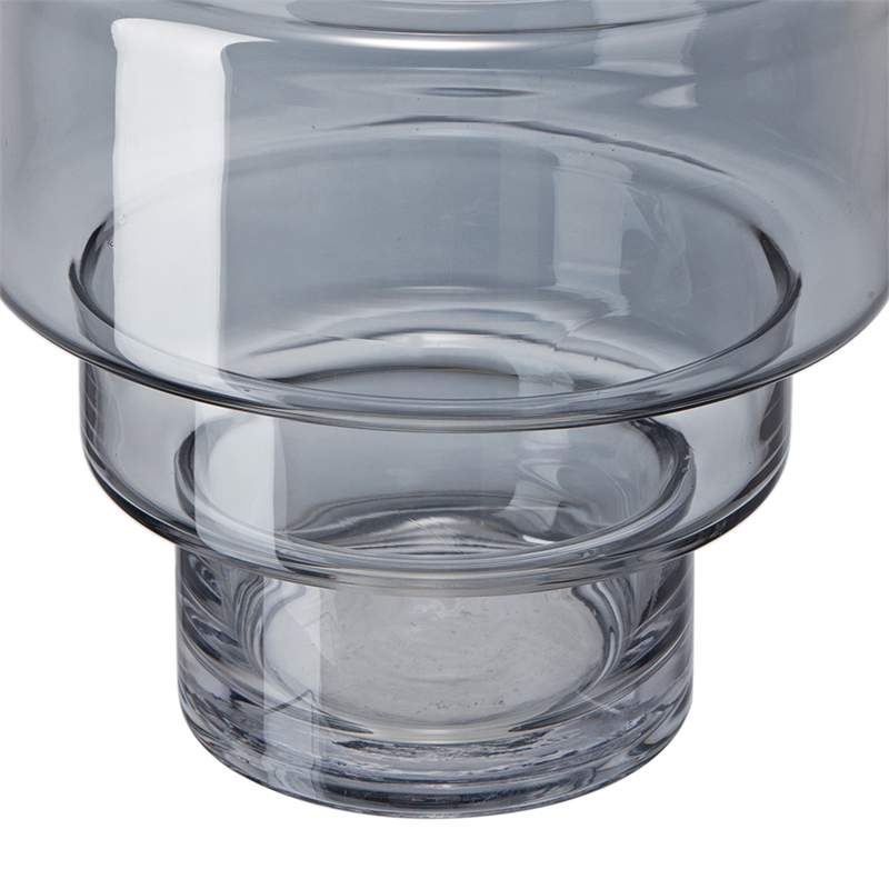 Alma 14 Inch Modern Vase- Geometric Design- Silver Luster Glass Frame