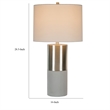 29 Inch Table Lamp- Set of 2- Metal- Concrete- Gray and Chrome Finish