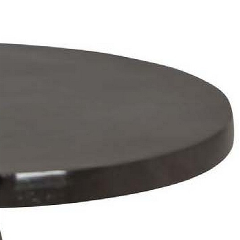 Riot 19 Inch Plant Stand Table- Round Top- Triangle Pedestal- Metal- Black