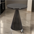 Riot 19 Inch Plant Stand Table- Round Top- Triangle Pedestal- Metal- Black