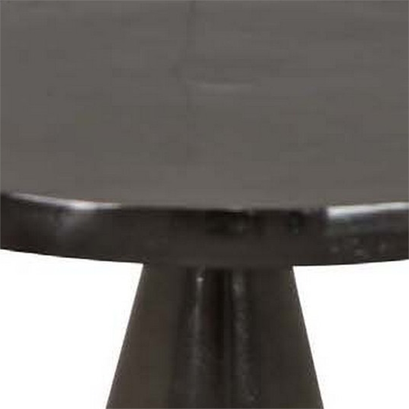 Riot 19 Inch Plant Stand Table- Round Top- Triangle Pedestal- Metal- Black