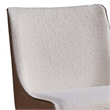 25 Inch Side Dining Chair Set of 2- Wingback- White Boucle- Walnut Brown