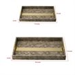 Set of 2 Textured Nesting Trays- MDF Frame- Vegan Faux Leather- Flannel