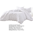 Kile Modern 6 Piece King Size Duvet Comforter Set- White Medallion Pattern