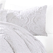 Kile Modern 6 Piece King Size Duvet Comforter Set- White Medallion Pattern
