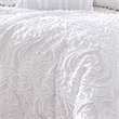 Kile Modern 6 Piece King Size Duvet Comforter Set- White Medallion Pattern