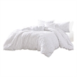 Kile Modern 6 Piece King Size Duvet Comforter Set- White Medallion Pattern