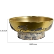 16 Inch Decorative Bowl- Distressed Gold Finish- Modern Aesthetic- Ceramic