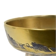 16 Inch Decorative Bowl- Distressed Gold Finish- Modern Aesthetic- Ceramic