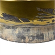 16 Inch Decorative Bowl- Distressed Gold Finish- Modern Aesthetic- Ceramic