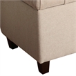 Fabric Upholstered Button Tufted Wooden Bench With Hinged Storage- Cream Brown