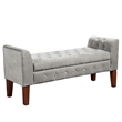 Velvet Upholstered Button Tufted Wooden Bench Settee With Hinged Storage- Brown
