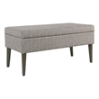 Chevron Patterned Fabric Upholstered Wooden Bench with Lift Top Storage- Gray