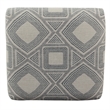 Metal Counter Stool with Geometric Pattern Fabric Upholstered Seat- Gray Black