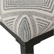 Metal Counter Stool with Geometric Pattern Fabric Upholstered Seat- Gray Black