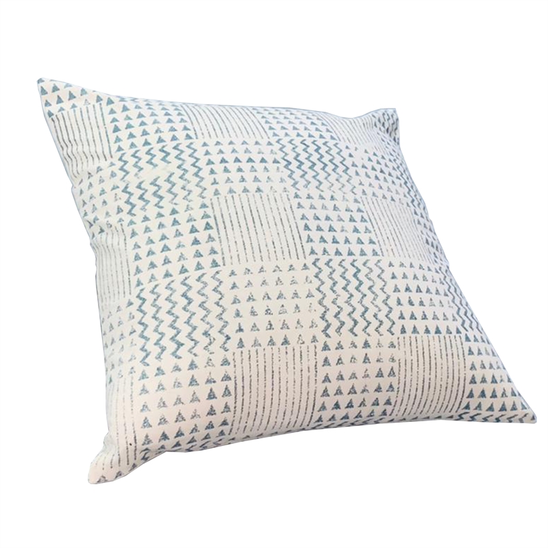 18 x 18 Handcrafted Square Cotton Accent Throw Pillows- Aztec Print- Set of 2