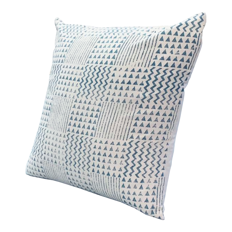 18 x 18 Handcrafted Square Cotton Accent Throw Pillows- Aztec Print- Set of 2