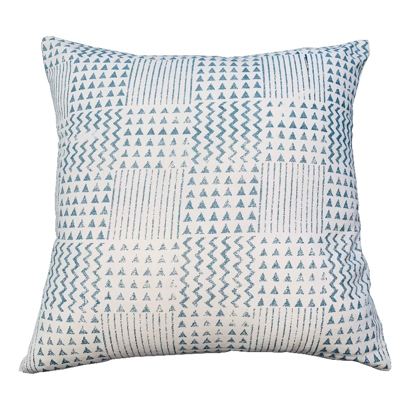 18 x 18 Handcrafted Square Cotton Accent Throw Pillows- Aztec Print- Set of 2