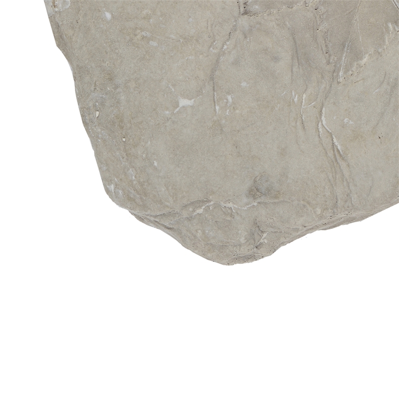 Concrete Fossil Accent Stone with Maple Leaf Imprint- White