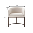 Cid 24 Inch Modern Dinning Chair- Stain Resistant Velvet and Brass- Beige