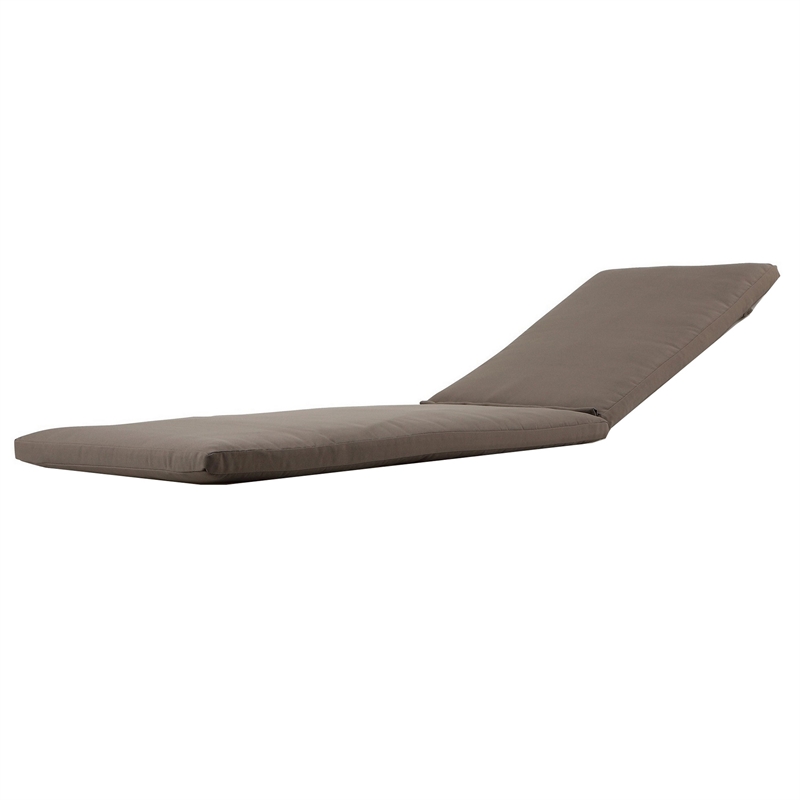 76 x 25 Outdoor Lounger Cushion- 2 Inch Thick Padding- Modern Gray Fabric
