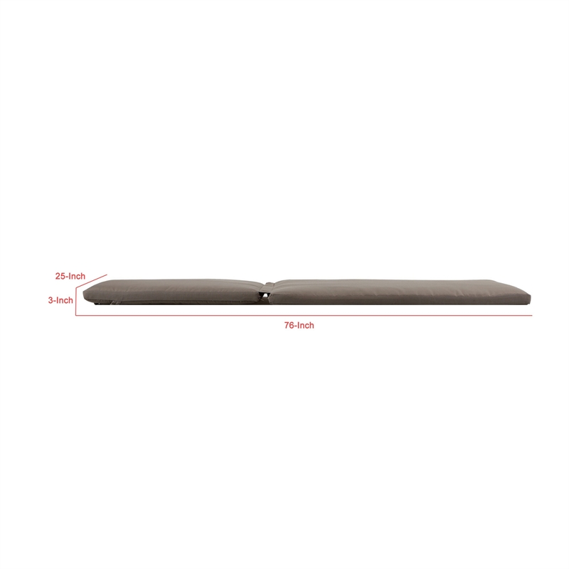 76 x 25 Outdoor Lounger Cushion- 2 Inch Thick Padding- Modern Gray Fabric