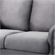 Hida 2 Piece Sofa and Loveseat Set- Diamond Stitching- Smooth Gray Velvet