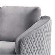Hida 2 Piece Sofa and Loveseat Set- Diamond Stitching- Smooth Gray Velvet